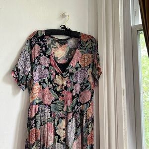 Vintage Witchy Practical Magic 90s Floral Romantic Stevie Nicks Dress